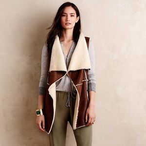 Anthro Draped Sherpa Vest